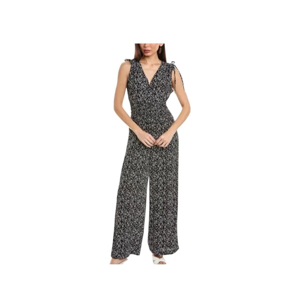 Ellen Tracy Women’s Black Mini Leaf Jumpsuit Size XS NWT - Picture 1 of 16